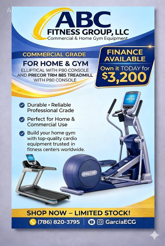 Precor EFX 885 + TRM 885 V2 Treadmill Combo (P80 Console)